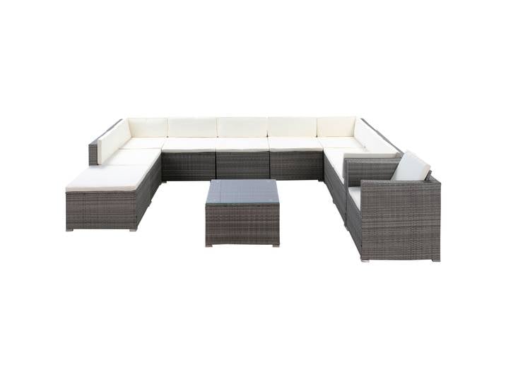 Rattanlounge SANTORINI grau/beige