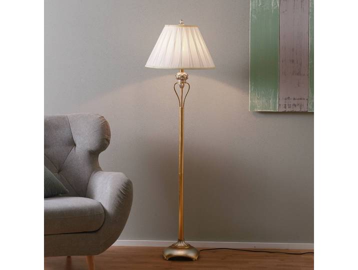 ORION Stehlampe ALVARO, messing / gold, für Wohn- / Esszimmer, Kunststoff, Antik