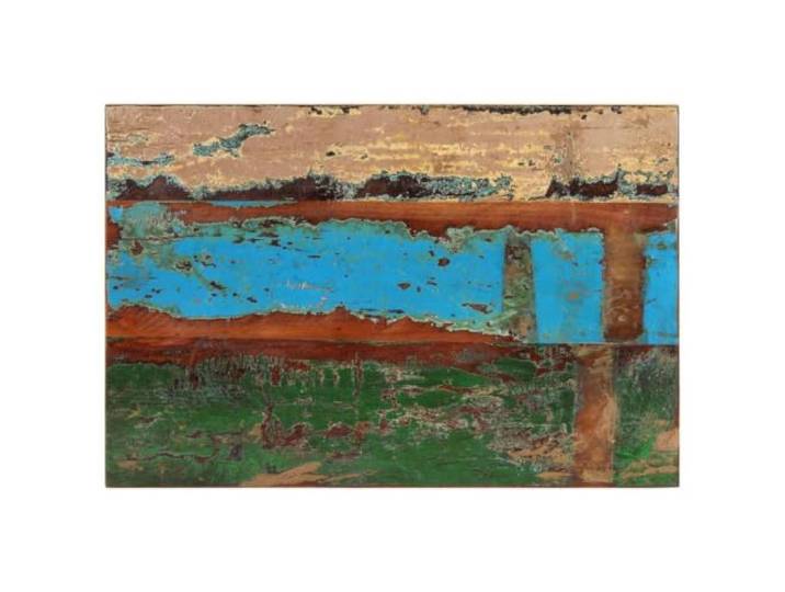 POUFGDR Rechteckige Tischplatte, 60 x 90 cm, Altholz Mischung aus Mango, Teak, Holz, einzigartiges Finish, für Couchtisch, Bar, Konsole