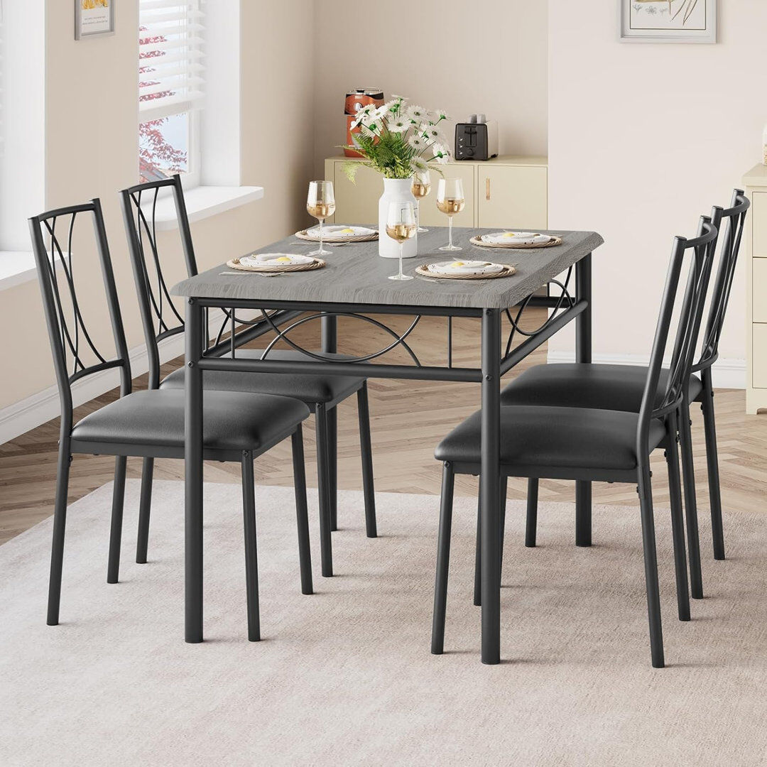 Brambly Cottage 4 -Person Dining Set Gray/Gray