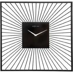 Nextime, Wanduhr, 3303ZW - Wanduhr "Vasco Square", Lautlos, Schwarz, Metall, 45x45x15 cm