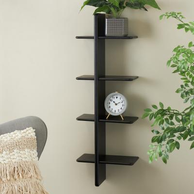 ARCILLA ELEMENTAL Light Brown or Black Wood Handmade 8 Shelf Room Wall Shelf