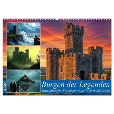 Burgen der Legenden (Wandkalender 2027 DIN A2 quer), CALVENDO Monatskalender