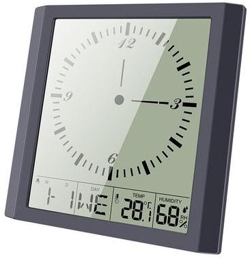 Everyday Crate Large Screen Digital Wall Clock With Temperature & Humidity Monitor ts 8675