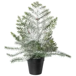 CREATIV green künstliche Pflanze Zimmertanne im Topf, beschneit, 40cm