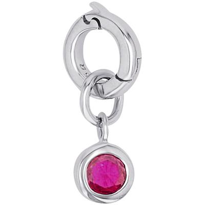 Charm-Einhänger AMOR "Geburtsstein", bunt (silberfarben, pink, pink), Charms, Damen, Juli, Silber 925 (Sterlingsilber), mit Zirkonia (synth.) oder Stein (synth.)