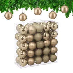 Relaxdays Weihnachtskugeln im 50er Set Creme,Silber