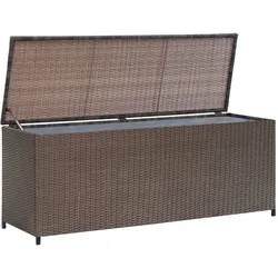Helloshop26 - Braune Gartenaufbewahrungsbox 120 x 50 x 60 cm gewebtes Kunstharz