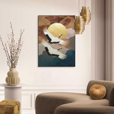 Bild mit Rahmen REINDERS "Goldene Flucht", braun (farbe bild(er): gold), Bilder, B/H/T: 50cm x 70cm x 1,6cm, Tiere, 1 Stk., MDF, Wohnzimmer - Gold - MDF - Tiere - 50x70 cm, B:50cm H:70cm T:1,6cm