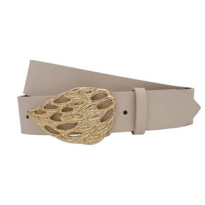Ledergürtel ANNAMATONI "AnnaMatoni AnnaMatoni Damen Leder Gürtel mit eleganter", Damen, Gr. TW95, beige (sand 105), 100% Leder, Gürtel Ledergürtel