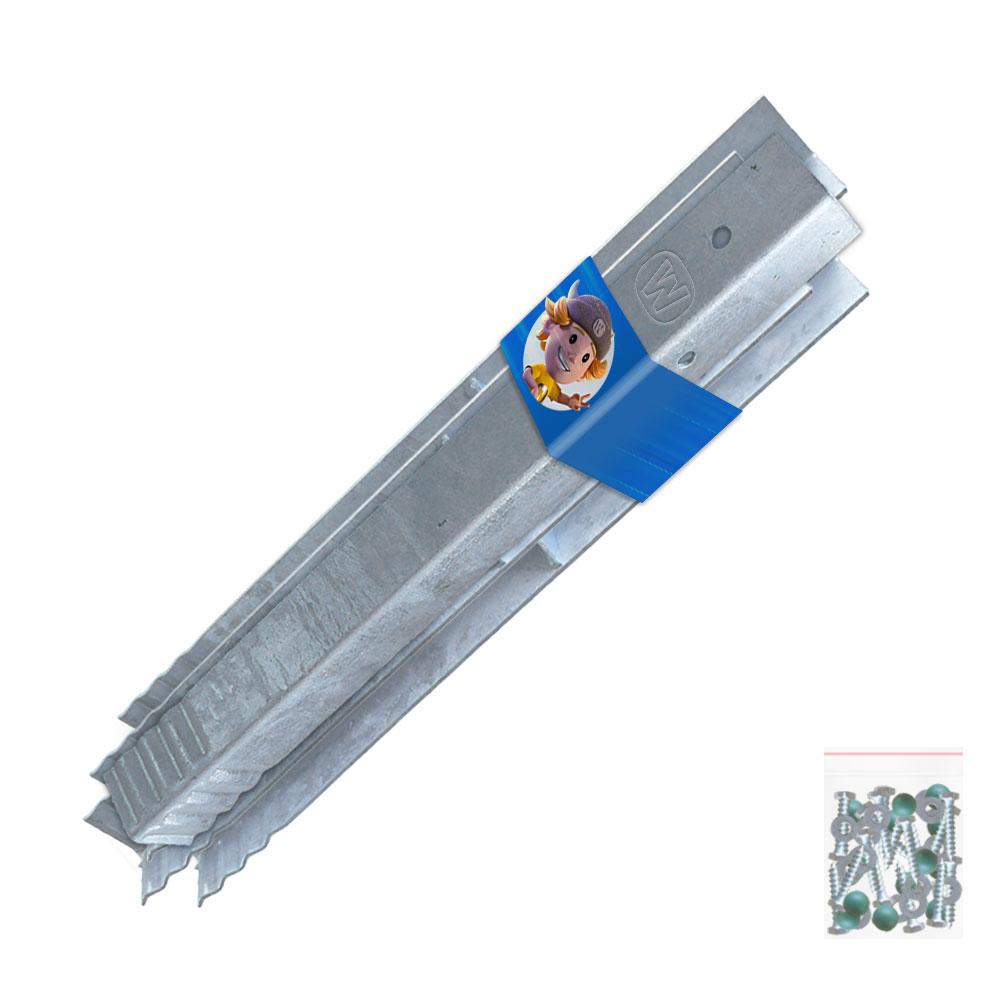 Winkelanker SolidLock 8er-Set für Spielturm & Schaukel - 50x4,5x4,5 cm Bodenanker - Feuerverzinkter Stahl Stabilität für Pfosten - Wickey