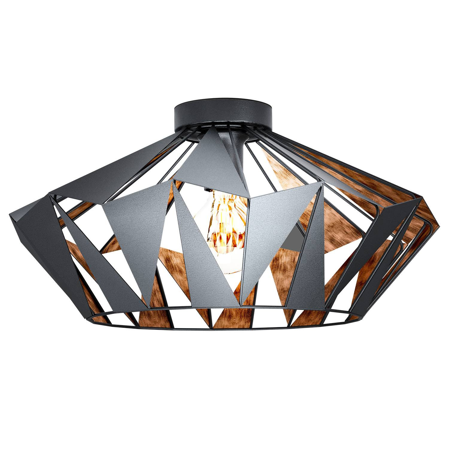 Eglo Plafondlamp Carlton 6 zwart/koper Ø 47cm