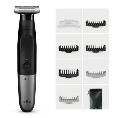 Braun XT5200 (V2) Präzisions Trimmer, Körperhaartrimmer, Bartschneider abwaschbar Schwarz, Silber