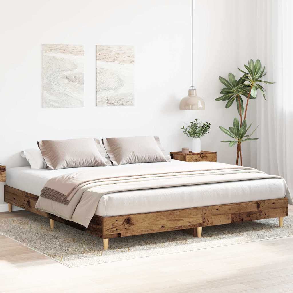 17 Stories Bed Old Wood European Kingsize (160 x 200cm)