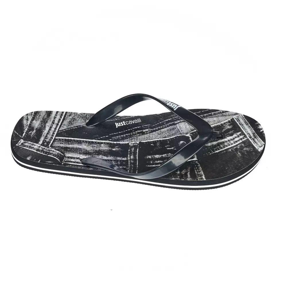 Denim-Print Flip-Flops Ju22576