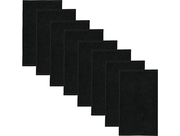 Erwin Müller Gästetuch 8er-Pack, Serie Heidenheim 100% Baumwolle schwarz Größe 30x50 cm - schnell trocknend und extra saugstark, kuschelweich, voluminöse Spitzenqualität