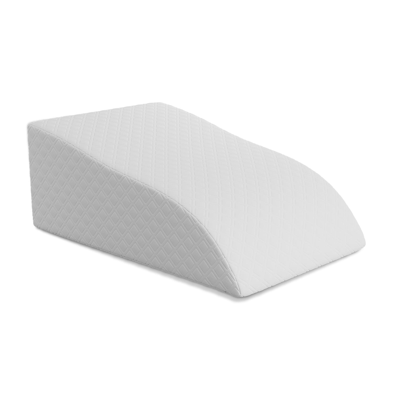 ELONEO Beinhochlagerungskissen aus Memory Foam, Beinkissen zur Entlastung, Lagerungskissen mit abnehmbaren Bezug, 62x40x24cm, weiß