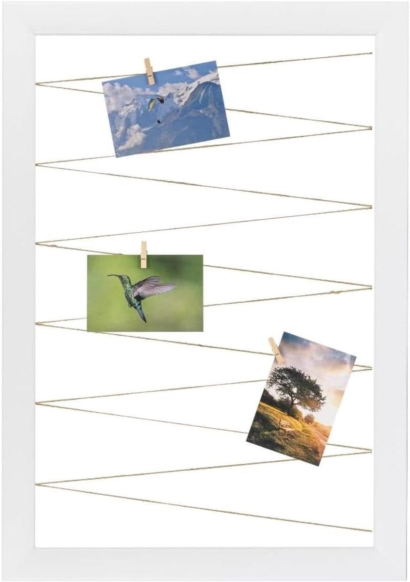 Handgemaakte fotohouder met jute lijn voor collage muurdecoratie, 50 x 70 cm