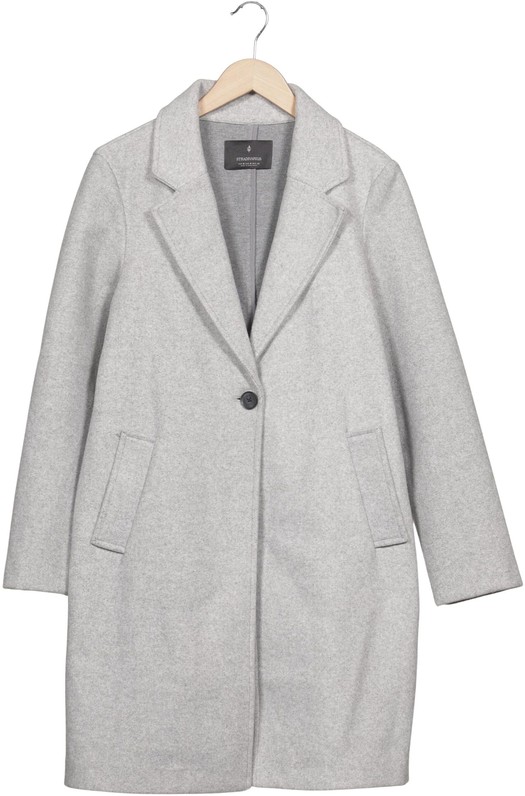Stradivarius Damen Mantel, Grau, Gr. M, Synthetik - Second Hand