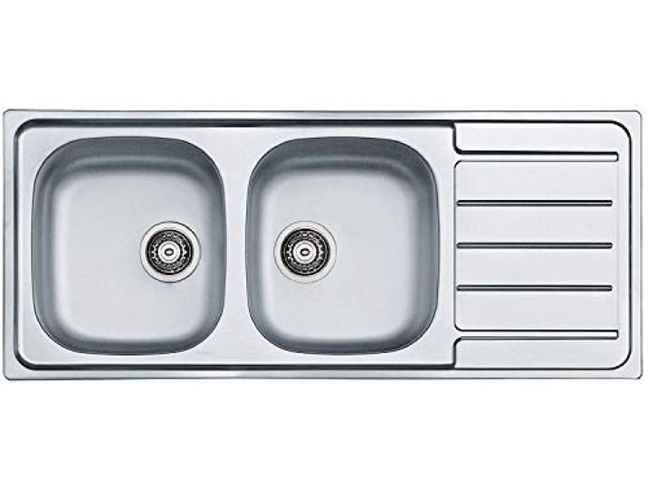 ALVEUS Doppelbeckenspüle Line 100, Ausschnittmaß 1142 x 482 mm, Doppelbeckenspüle, Edelstahlspüle