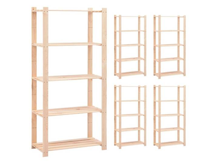 vidaXL Schwerlastregal Lagerregale 5 Böden 5 Stk. 80x38x170cm Massivholz Kiefer 250kg, 1-tlg.