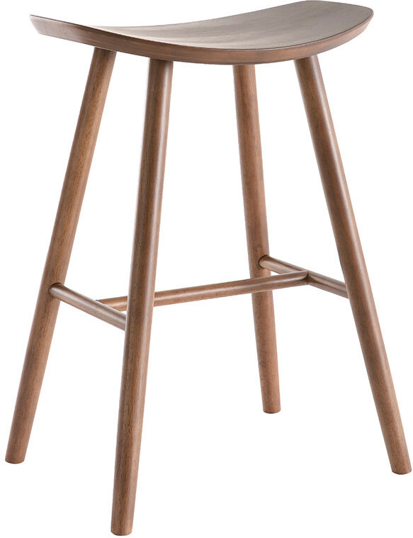 Miliboo Tabouret de bar design noyer H65 cm DEMORY