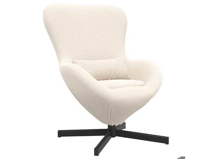 Fauteuil œuf - VIDAXL - pivote à 360°- design moderne - Crème 63x73x90 cm tissu F4149