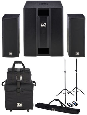 LD Systems Dave 8 Roadie Bundle Schwarz