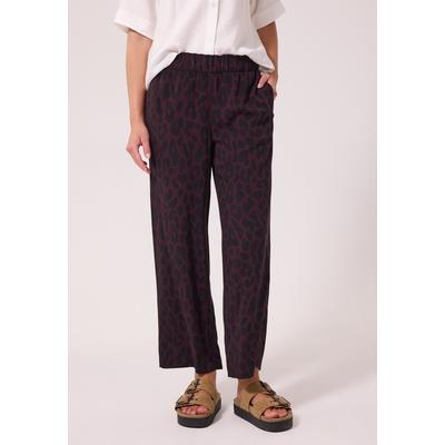 Culotte STREET ONE STUDIO, Damen, Gr. 34, Länge 28, lila (very berry), Stoff, 100% Viskose, loose fit knöchelfrei, Hosen Culotte, mit Leo-Muster