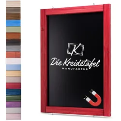 Die Kreidetafel Manufaktur Magnetische Kreidetafel - Magnettafel mit Holzrahmen / Schwedenrot 40x60cm