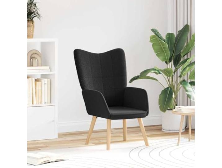 Sessel, schwarz, Sherpa-Stoff, 62 x 67 x 95,5 cm, mit gepolsterten Füße aus massivem Gummiholz, modernes minimalistisches Design, trockene Reinigung, ergonomischer Komfort