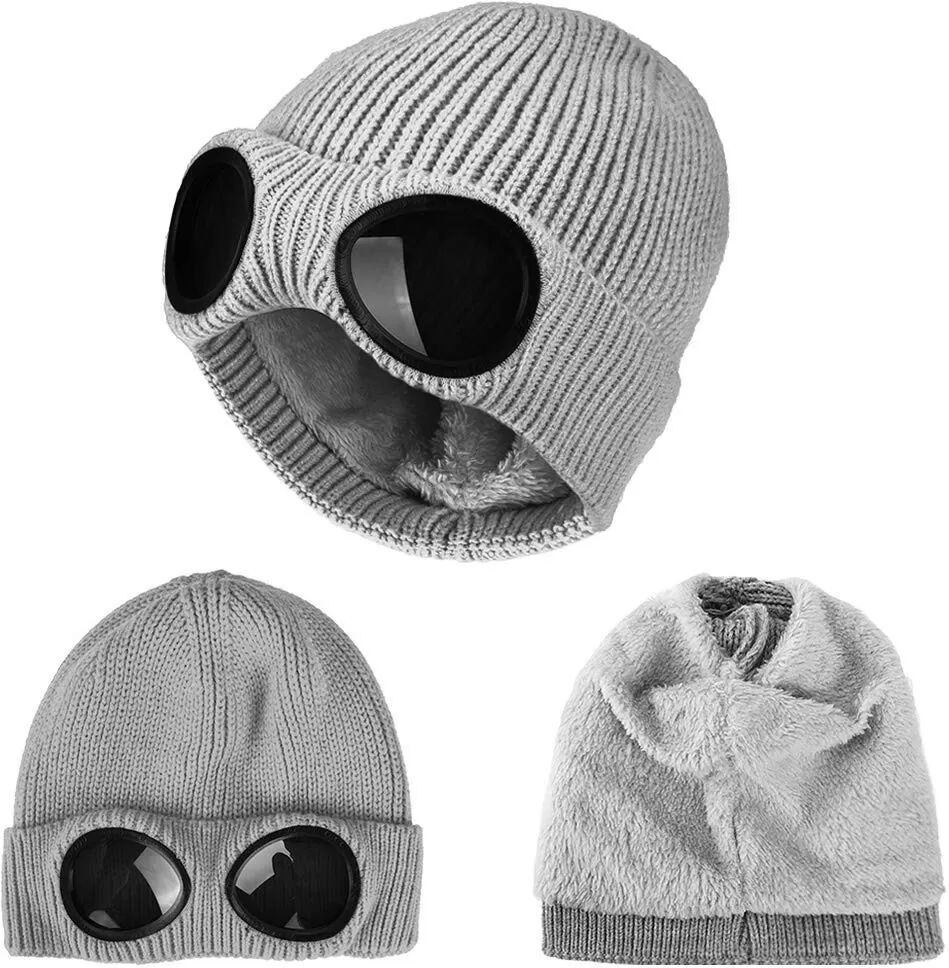 INF Bonnet tricoté avec lunettes Gris