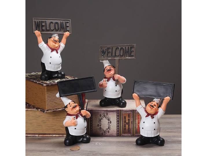 Support en résine pour tableau noir, figurine de Chef, ornement créatif pour magasin, 1 pièce