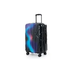 Suitline - Reisekoffer mittelgroß mit Erweiterung, Trolley Hartschale glänzend , 4 Rollen,TSA, Neon Blue