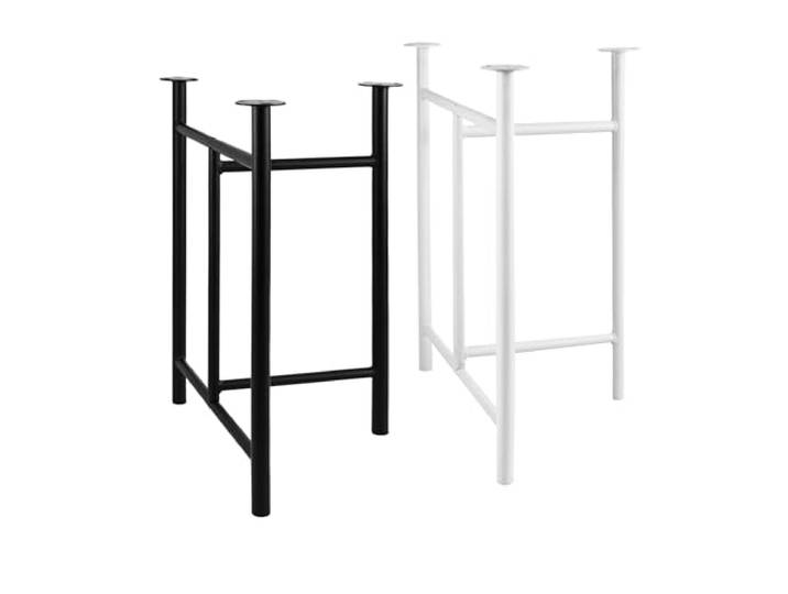 Natural Goods Berlin 2X Tischgestell Trestle - Schwerlast Tischbeine Metall Schwarz - DIY Tischfüße 58 x 72 cm - Schreibtischbeine Tischkufen Stabil - Outdoor Unterstellböcke Werkstatt Wetterfest