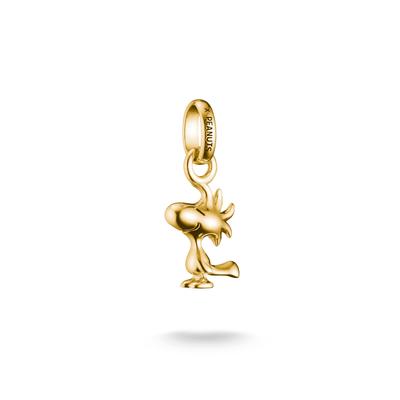 Charm-Einhänger THOMAS SABO "THOMAS SABO x Peanuts Woodstock Charm - Connect", gold (gelbgoldfarben), Charms, Damen, Silber 925 (recycelt)