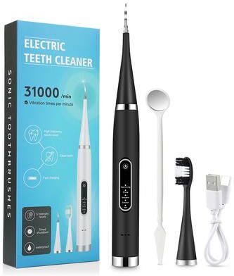 On Spot Shop Waterproof Electric Teeth Cleaner Dental Scaler, Oral Care Plaque Remover, Tartar Scraper & Professional Dental black