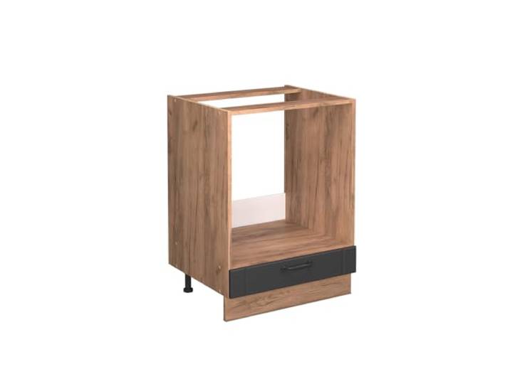 Vicco Herdumbauschrank Fame-Line, Dunkelgrau, 60 cm MDF-Front · Ohne Arbeitsplatte · Höhenverst. Füße · Metallgriffe · Einfache Integration
