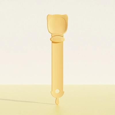 Inspired Living Cat Treat Squeeze Spoon Mess Free Cat Treat Spoon & Pet Feeding Tool For Easy Bonding orange