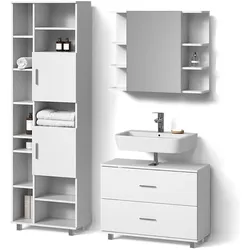 BADMÖBEL-SET Eisak, Weiß, 3-teilig