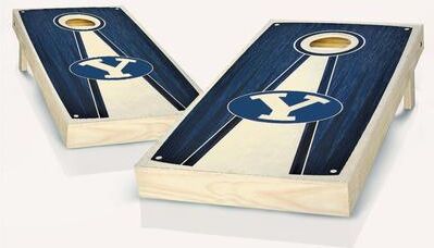 Skip's Garage BYU Stained Pyramid Outdoor Cornhole Board Set