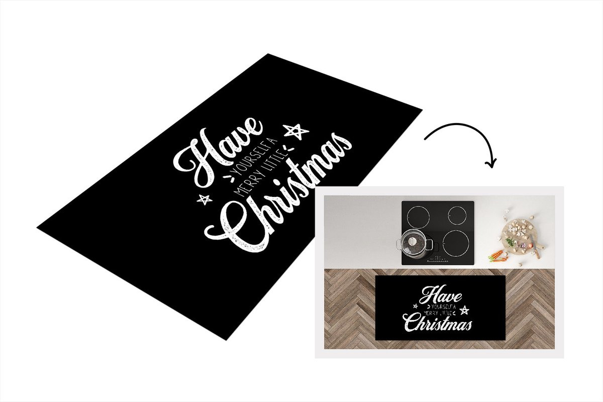 KitchenYeah Keukenloper Kerst Have yourself a merry little Christmas Vinyl B/D: 120 x 60 cm