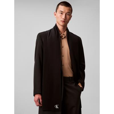 Modetuch CALVIN KLEIN "CK FINE RIB SCARF", Damen, schwarz, Web, Viskosemischung, unifarben, Modetücher, mit klassischem unifarbenen Design