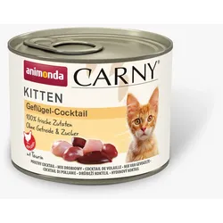 animonda Carny Kitten 200g Dose Katzennassfutter 24 x 200 Gramm Geflügel Cocktail
