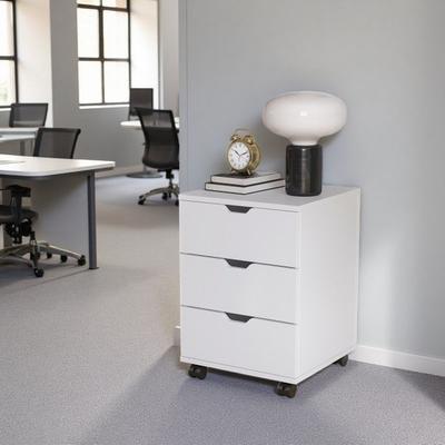 VIVIADORE 3 Drawer Rolling File Cabinet,Wooden Mobile Office Storage Cabinet with Casters,Under Desk Document Organizer
