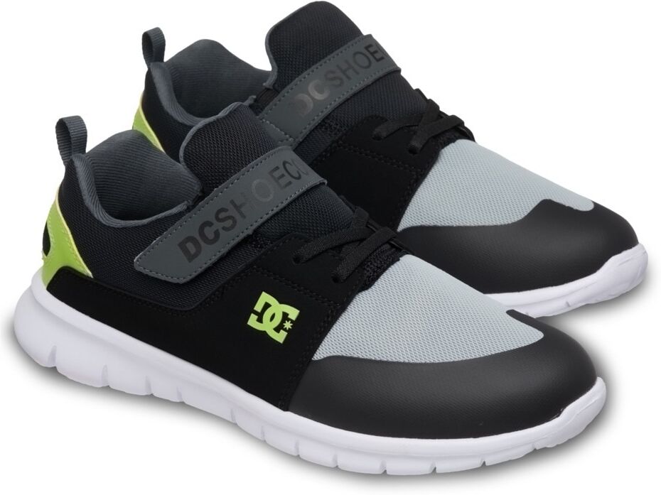 Sneaker DC SHOES "Heathrow Prestige Ev", Jungen, Gr. 11,5(28,5), schwarz (schwarz shadow, schwarz, lime), Obermaterial: Textil (Mmf), Futter: Textil, Laufsohle: EVA., Schuhe Sneaker