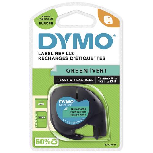 DYMO LT Bandfarbe: Grün Schriftfarbe: Schwarz 12mm 4m S0721640