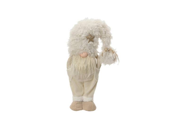 Dekozwerg, Creme, Kunststoff, 17x62x21 cm, Dekoration, Weihnachtsdekoration, Winterdeko