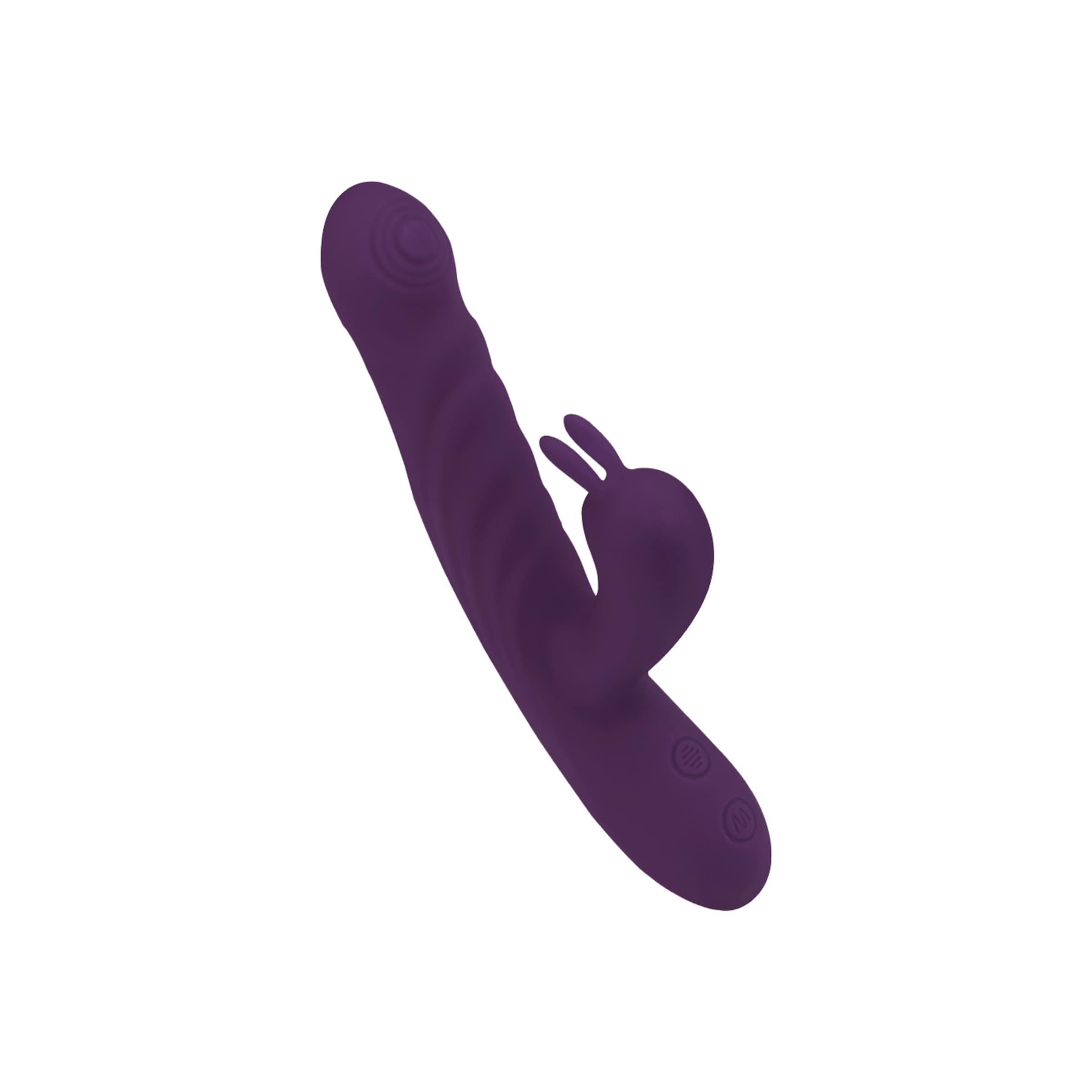 Stoßender Rabbitvibrator aus Silikon, 21,5 cm