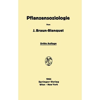 Pflanzensoziologie, Taschenbuch von Josias Braun-Blanquet, Springer Wien, 978-3-7091-8111-9
